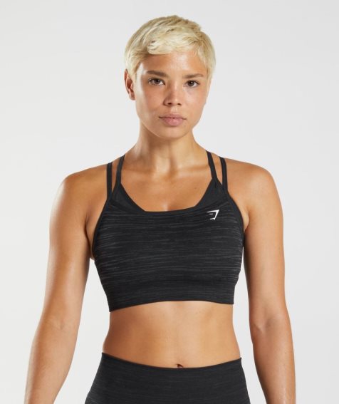 Staniki Sportowe Gymshark Adapt Marl Seamless Damskie Czarne | PL 893GAV